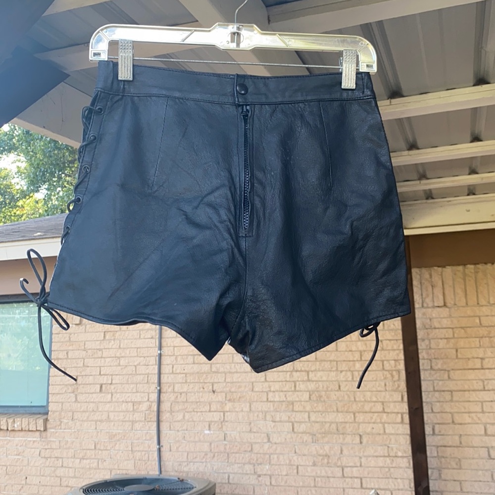 Leather shorts